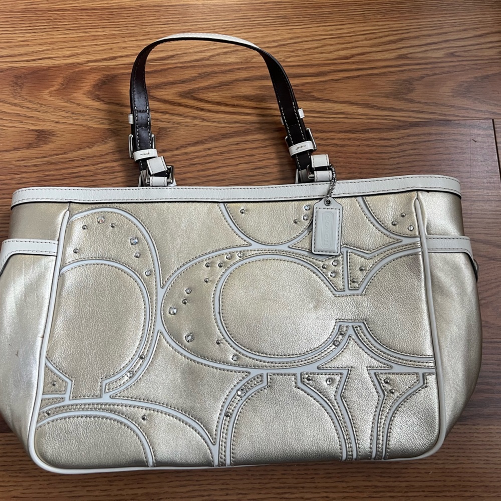 Coach midsize gently used purse with rhinestones!
